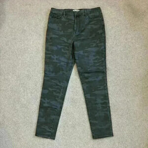Social Standard by Sanctuary Jeans High Rise Skinny Cotton Camo Green Size 12/31